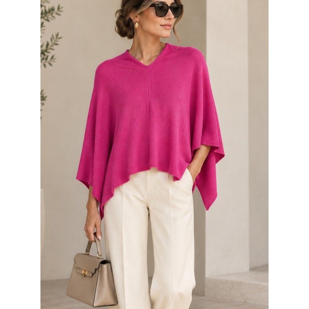 Lexi York Poncho Shawl Women's One Size Fits Most Pink Fuxia Bamboo